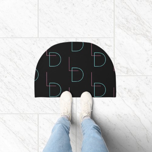 Stylish Editable Any Two Modern Tiled Initials  Doormat