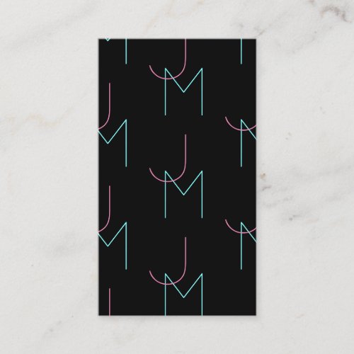 Stylish Editable Any Two Modern Tiled Initials  Enclosure Card