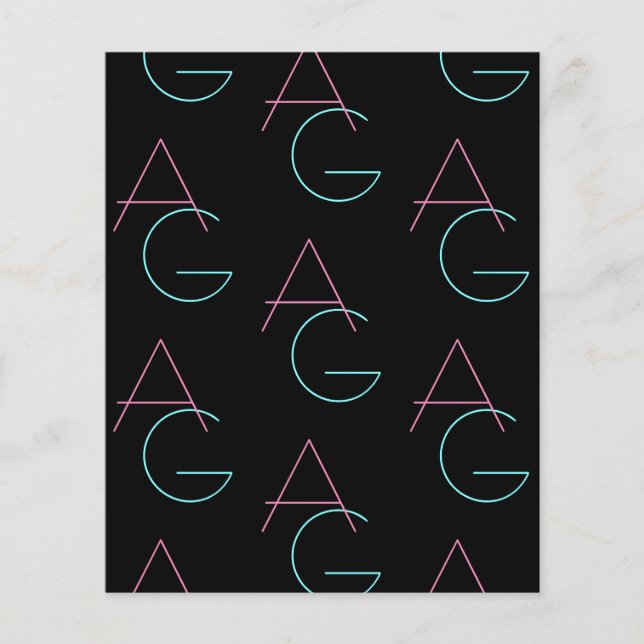 Stylish Editable Any Two Modern Tiled Initials  Flyer (Front)