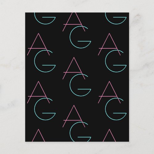 Stylish Editable Any Two Modern Tiled Initials  Flyer