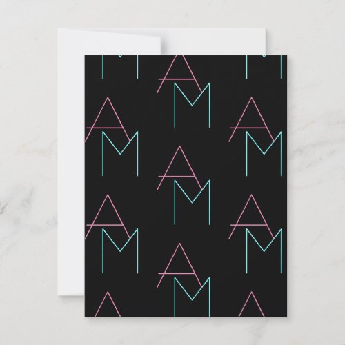 Stylish Editable Any Two Modern Tiled Initials  Invitation