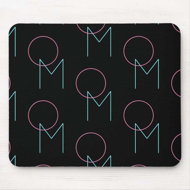 Stylish Editable Any Two Modern Tiled Initials  Mouse Pad (Front)