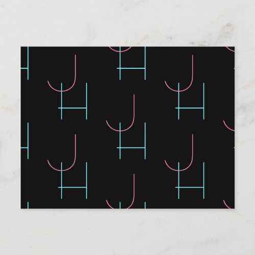 Stylish Editable Any Two Modern Tiled Initials  Postcard