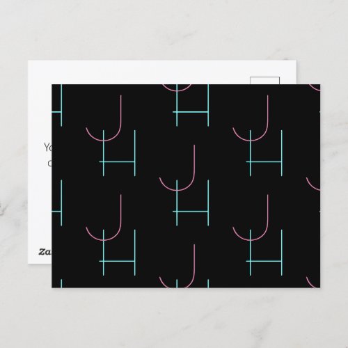 Stylish Editable Any Two Modern Tiled Initials  Postcard