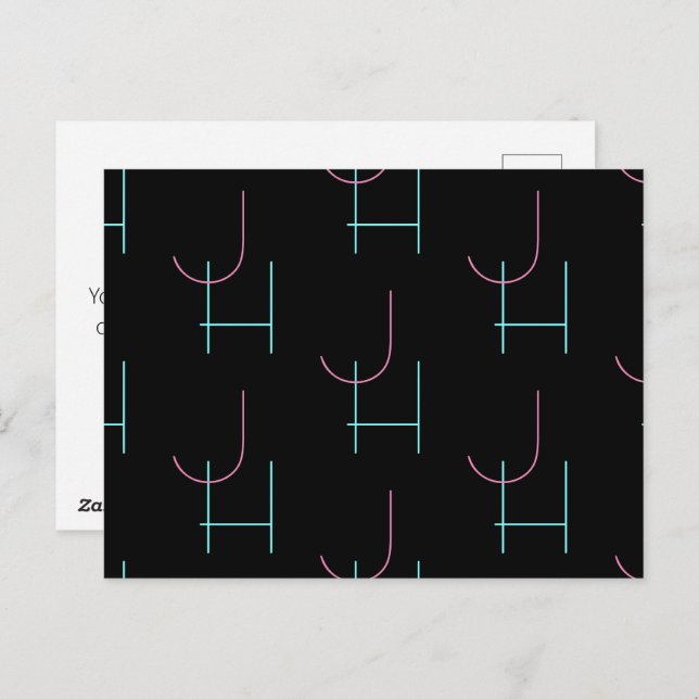 Stylish Editable Any Two Modern Tiled Initials  Postcard (Front/Back)