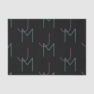 Stylish Editable Any Two Modern Tiled Initials Tissue Paper