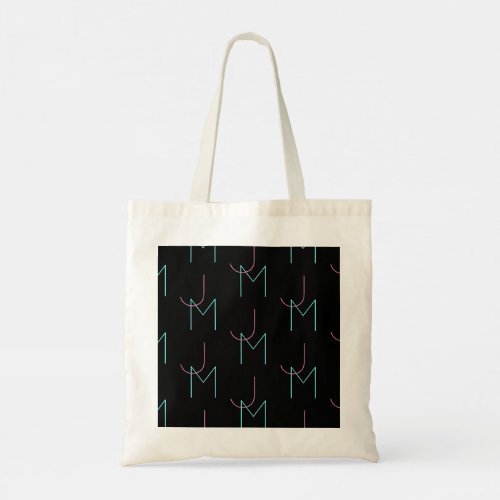 Stylish Editable Any Two Modern Tiled Initials  Tote Bag