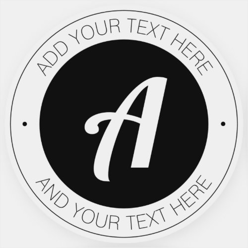 Stylish Editable Monogram or Add Your Own Logo Sticker
