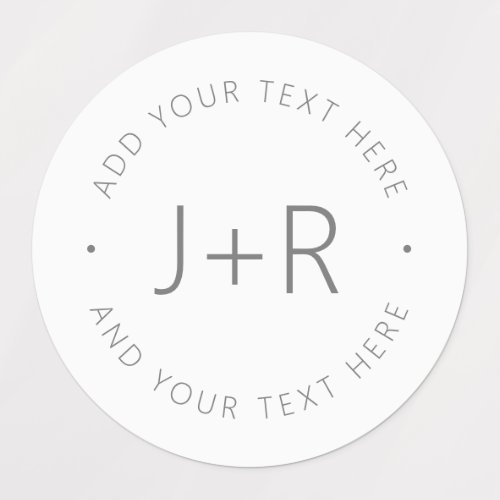 Stylish Editable Monogram  Text Waterproof Labels