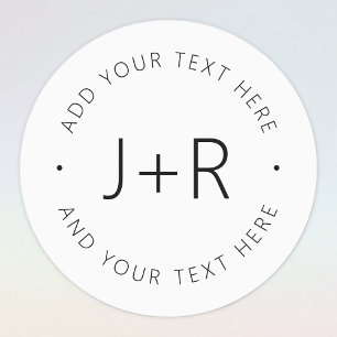 Stylish Editable Monogram & Text Waterproof Labels