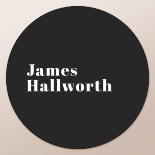 Stylish Editable Retro Modern Name (or other text) Classic Round Sticker