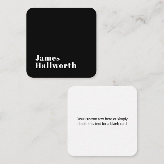 Stylish Editable Retro Modern Name (or other text) Enclosure Card (Front/Back)