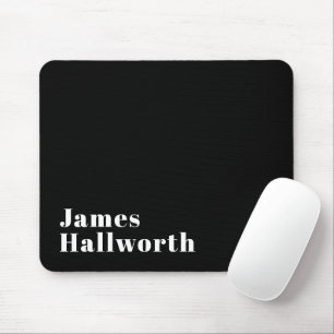 Stylish Editable Retro Modern Name (or other text) Mouse Pad