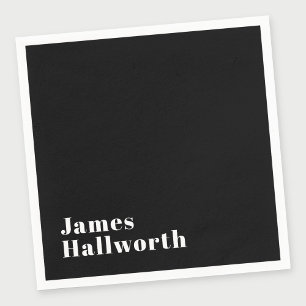 Stylish Editable Retro Modern Name (or other text) Napkins