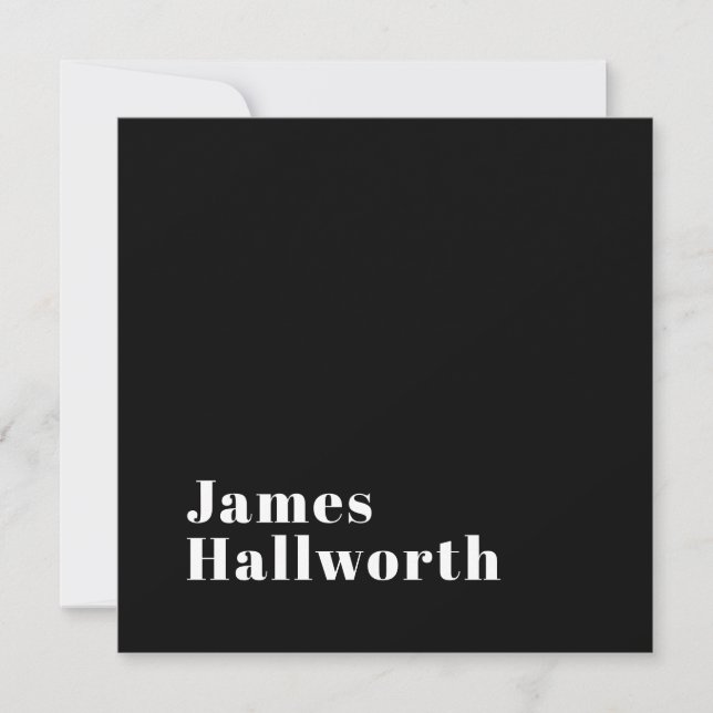 Stylish Editable Retro Modern Name (or other text) Note Card (Front)
