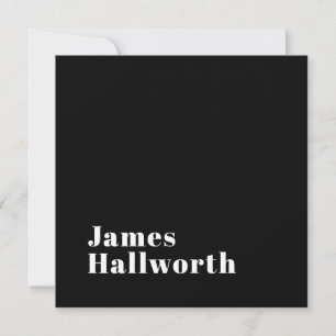 Stylish Editable Retro Modern Name (or other text) Note Card
