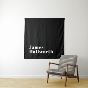 Stylish Editable Retro Modern Name (or other text) Tapestry