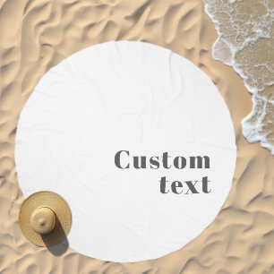 Stylish Editable Retro Modern Text Grey Beach Towel