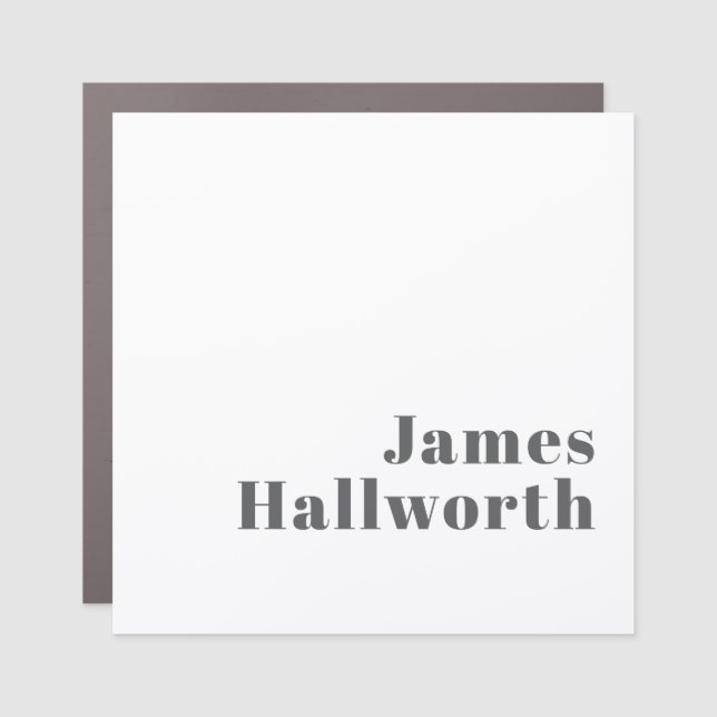 Stylish Editable Retro Modern Text | Grey Car Magnet (Front)