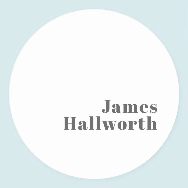 Retro Grey Sticker Stylish Editable Retro Modern Text | Grey Classic Round Sticker | Zazzle