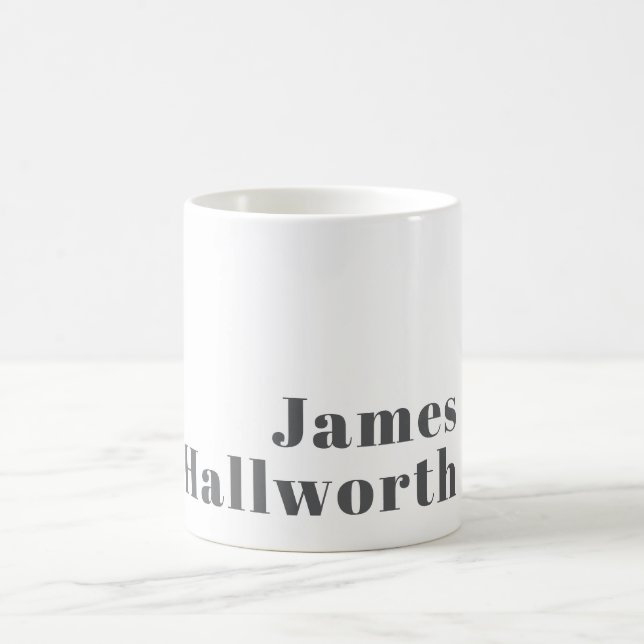 Stylish Editable Retro Modern Text | Grey Coffee Mug (Center)
