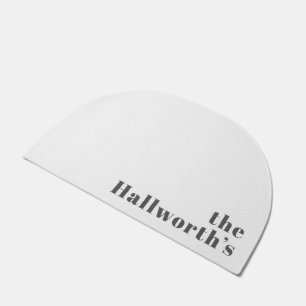 Stylish Editable Retro Modern Text   Grey Doormat