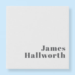 Stylish Editable Retro Modern Text Grey Faux Canvas Print