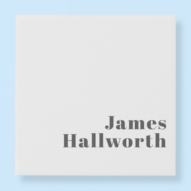 Stylish Editable Retro Modern Text | Grey Faux Canvas Print (Creator Uploaded)