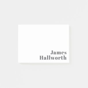 Stylish Editable Retro Modern Text Grey Post-it Notes