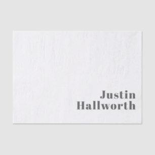 Stylish Editable Retro Modern Text Grey Tissue Paper