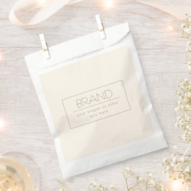 Stylish Editable Template | Off-white & Dark Brown Favor Bag (Clipped)