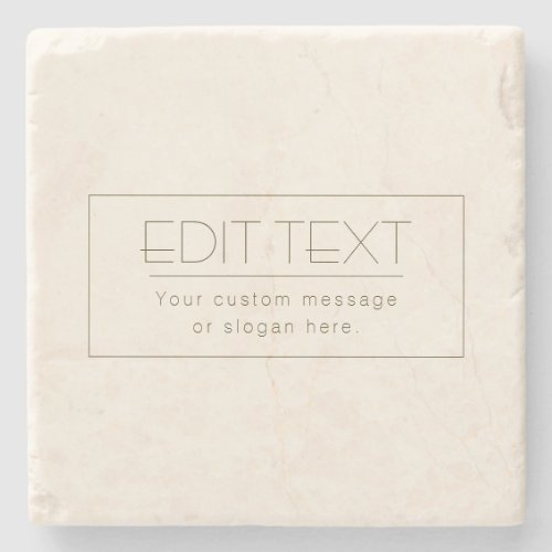 Stylish Editable Template  Off_white  Dark Brown Stone Coaster