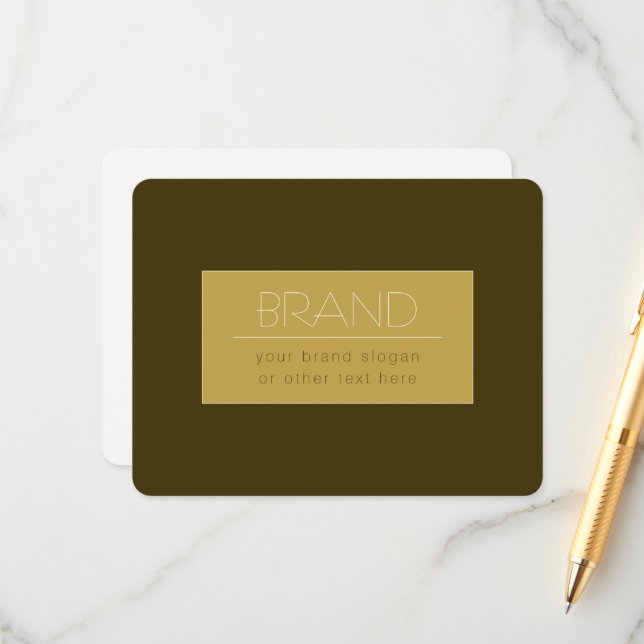 Stylish Editable Text Template | Vintage Gold (Front/Back In Situ)