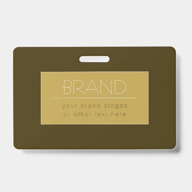 Stylish Editable Text Template | Vintage Gold Badge (Front)