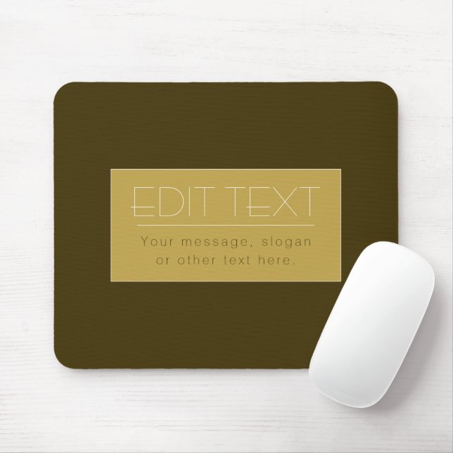 Stylish Editable Text Template | Vintage Gold Mouse Pad (With Mouse)