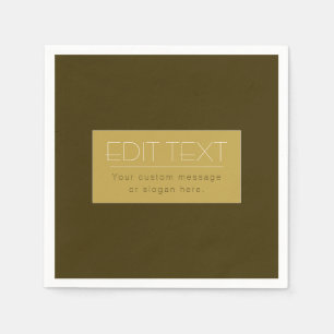 Stylish Editable Text Template   Vintage Gold Napkins