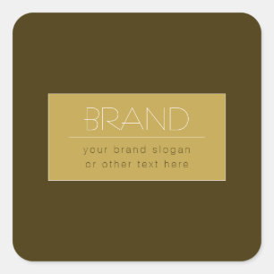 Stylish Editable Text Template Vintage Gold Square Sticker