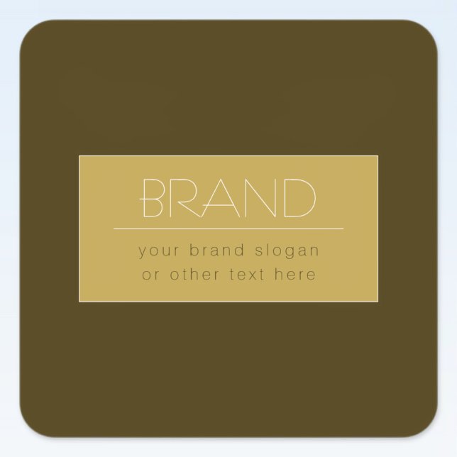 Stylish Editable Text Template | Vintage Gold Square Sticker (Creator Uploaded)