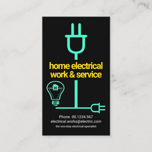 Stylish Electric Circuit Home Electrical Service Business Card