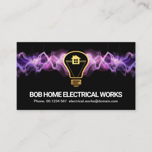 Stylish Electric Lightning Charging Gold Home Bulb Business Card