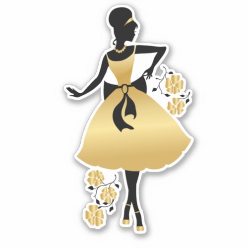 Stylish elegant beautiful fashion silhouettes stic sticker