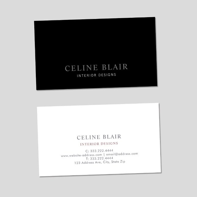 Stylish Elegant Black and White Business Card (Creator Uploaded)