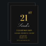 Stylish Elegant Black & Gold 21st Birthday Party  Invitation<br><div class="desc">Stylish Elegant Black & Gold 21st Birthday Party Invitation</div>
