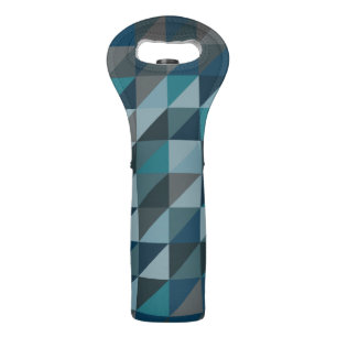 Stylish Elegant Blue Gray Geometric Shapes Pattern Wine Bag