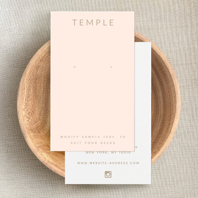 Stylish Elegant Blush Pink  Earring Display Card (Creator Uploaded)