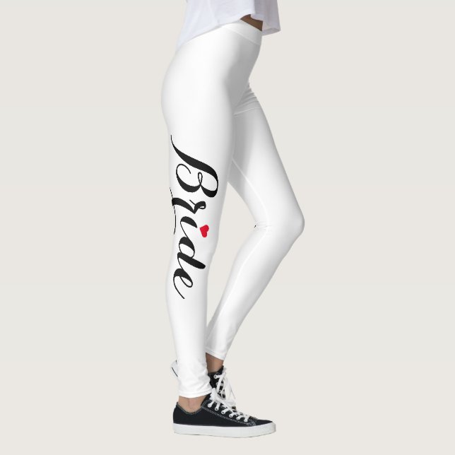 Stylish Elegant Bride Wedding Bachelorette Party Leggings (Right)