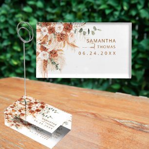 Stylish Elegant Bright Bold Boho Autumn Wedding Place Card Holder