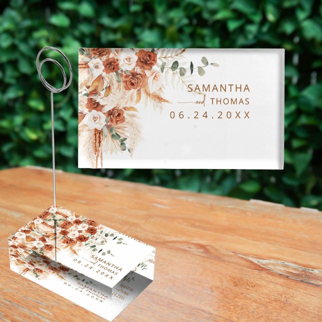 Stylish Elegant Bright Bold Boho Autumn Wedding  Place Card Holder (Creator Uploaded)