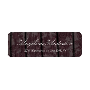 Stylish Elegant Brown Wood Handwriting Modern Label
