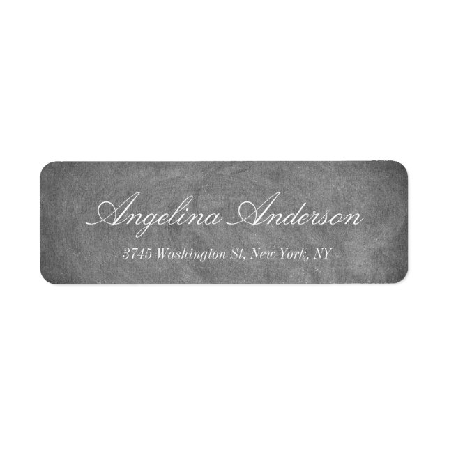 Stylish Elegant Chalkboard Handwriting Modern Gray Label (Front)